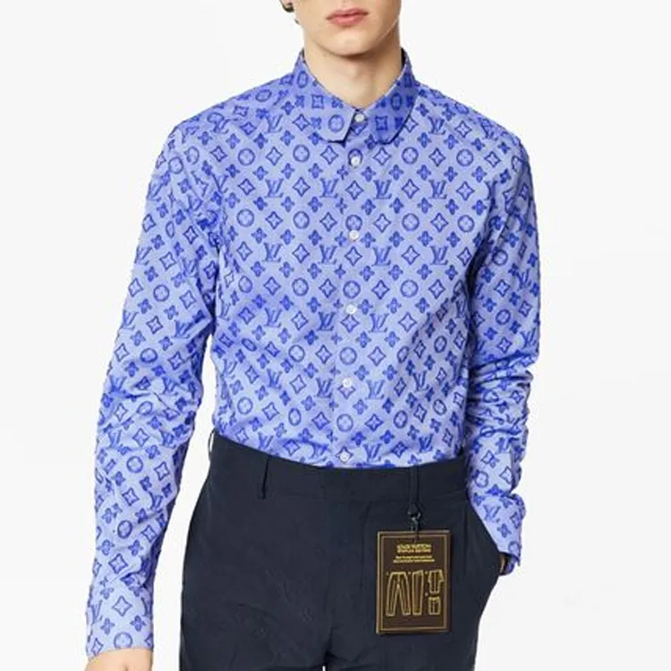LOUIS VUITTON New Quarterly Products Of LV Shirt Men's Blue-5