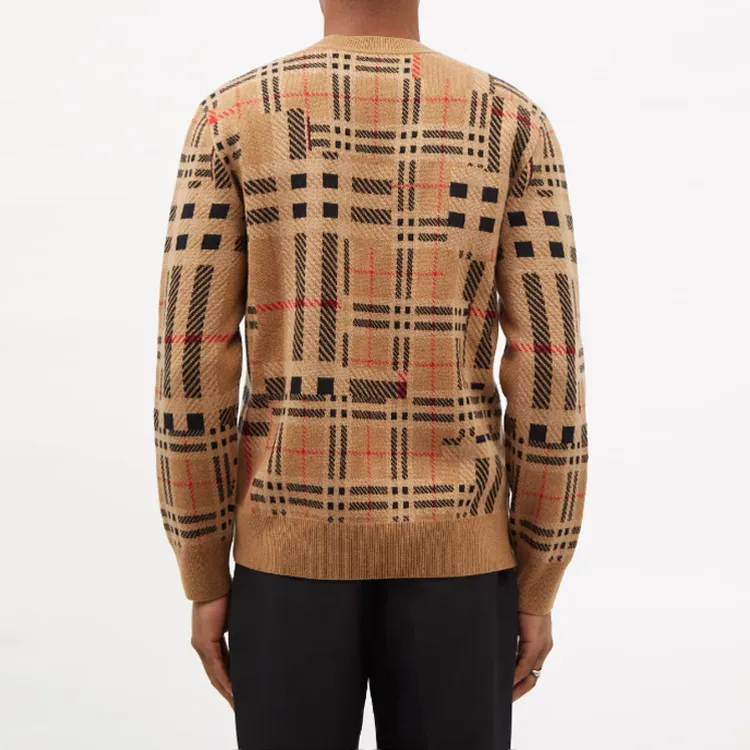 Burberry Cashmere Sweaters Men Khaki-3
