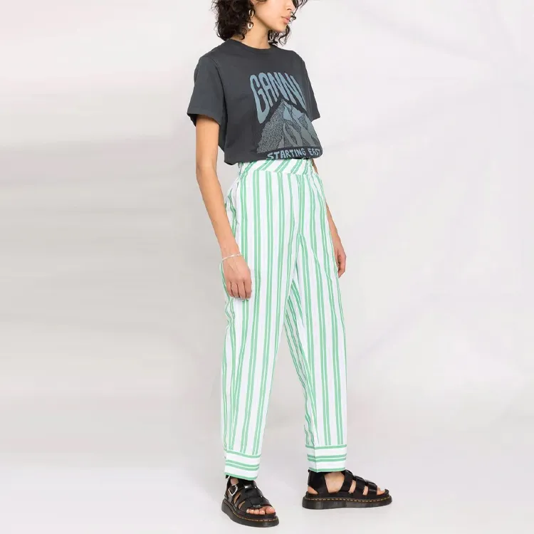 GANNI Casual Pants Women's Green-2