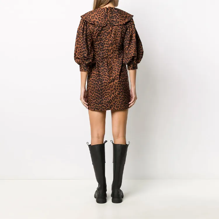 GANNI Long-Sleeved Dresses Women's Brown-2