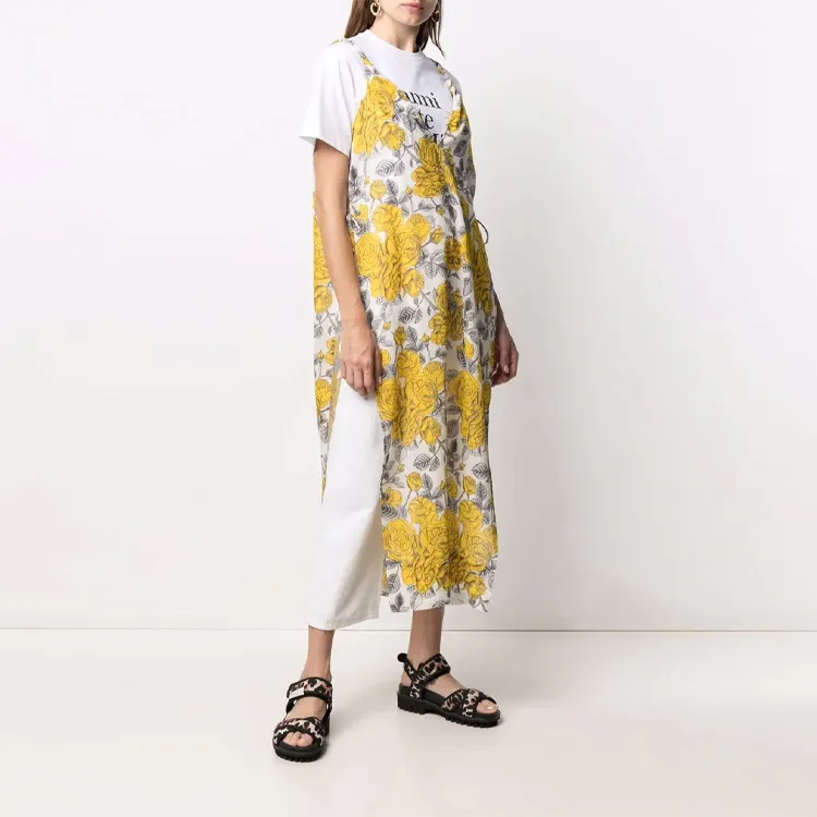 GANNI Sleeveless Dresses Women's Yellow-3