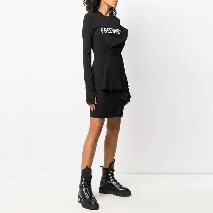 OFF-WHITE FW21 Long-Sleeved Dresses Women's Black-3