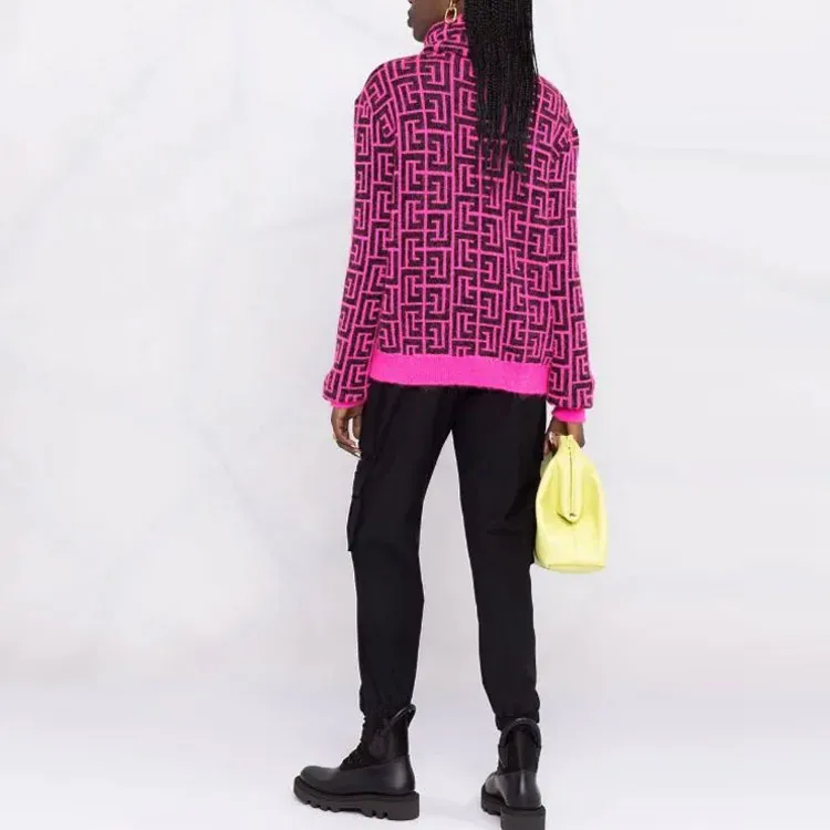BALMAIN Rossignol FW21 Loose Fit Sweater Women's Pink-2