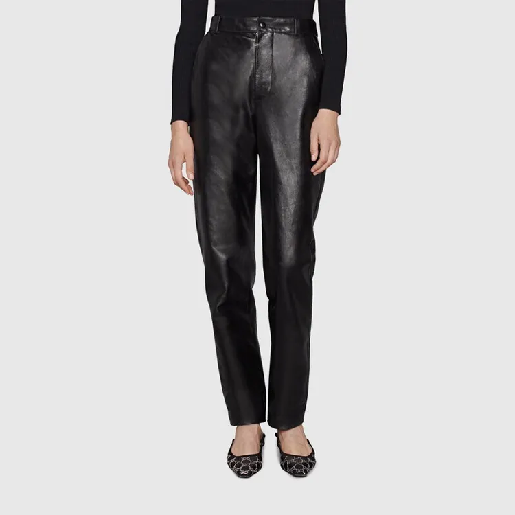GUCCI High waisted Straight leg Trousers-2