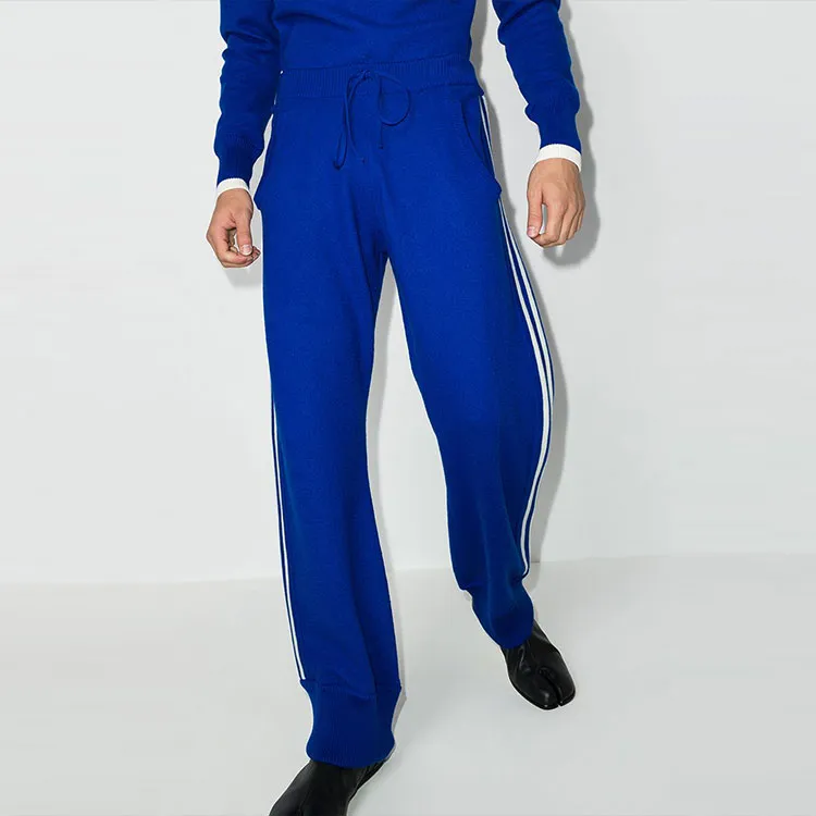 Maison Margiela Knitted Sweatpants Men Blue-2