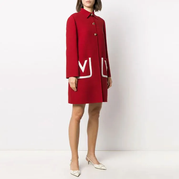 Valentino Coats Women's Red-3