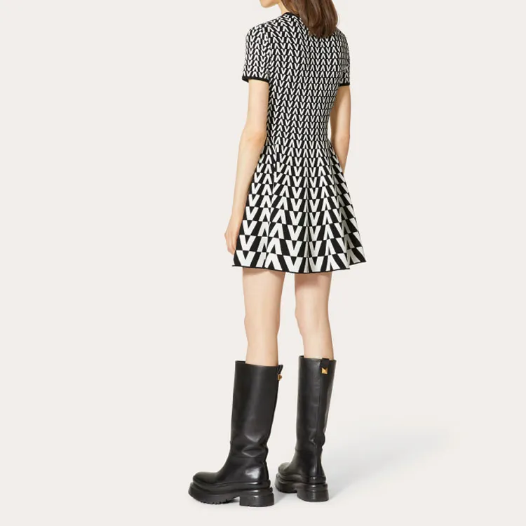 Valentino Short Sleeved Dress Women's Black-2