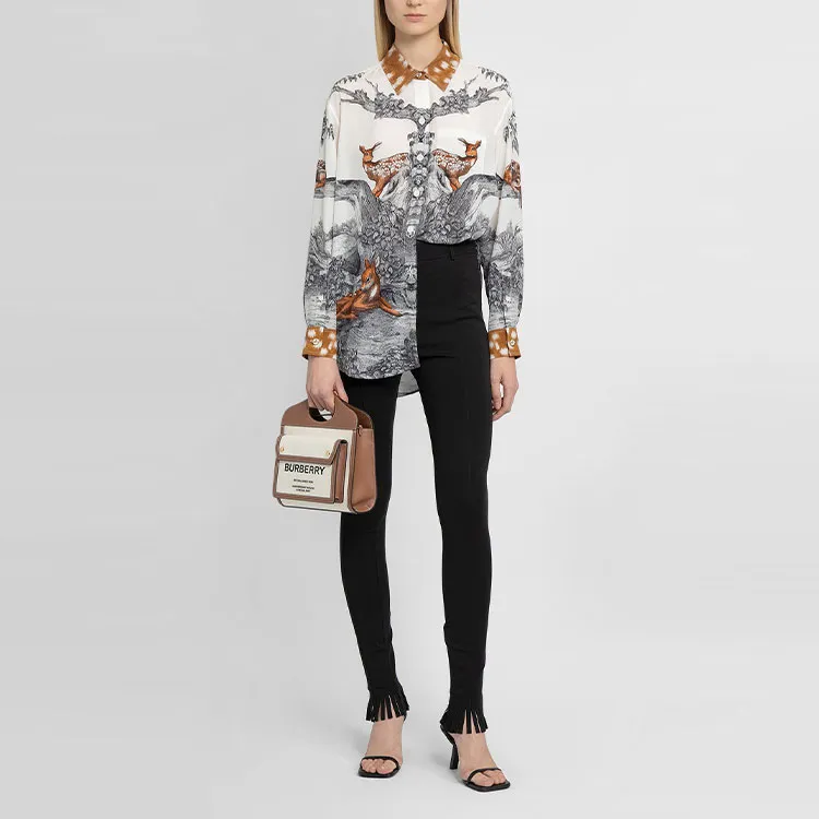 Burberry Fringed Crepe Leggings-5