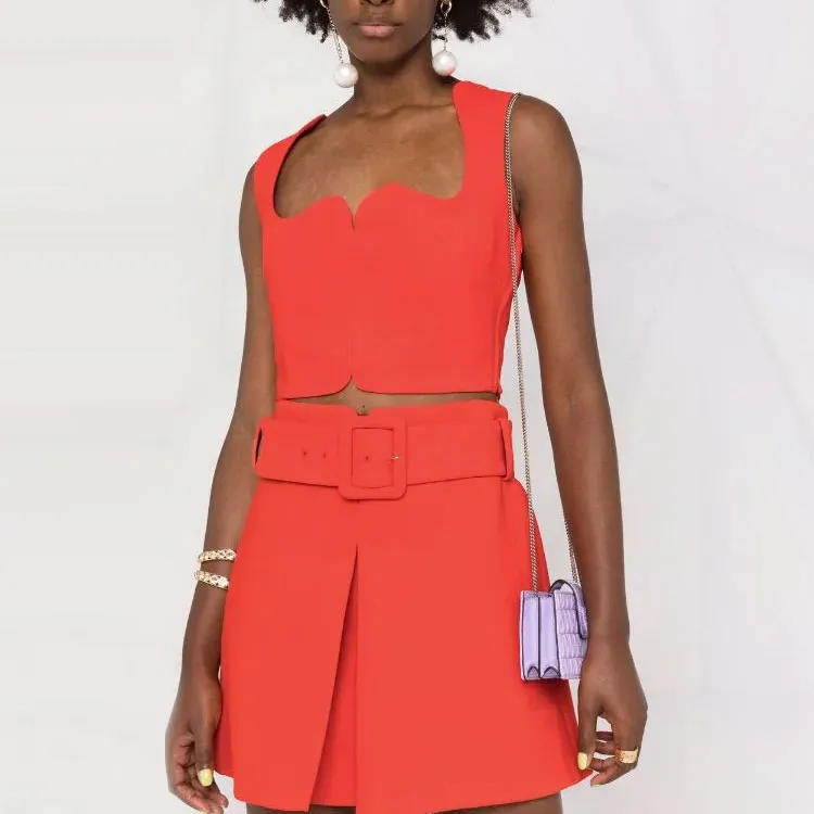 VERSACE Cady Mini Skirt 'Red'-4