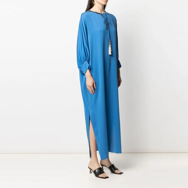 MaxMara Long Sleeved Dress Women's Blue-3