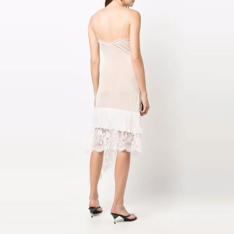 Vetements Lace panelled Asymmetric Slip Dress-2