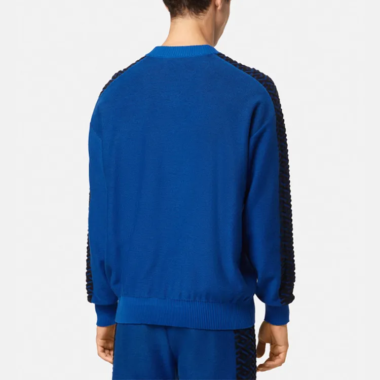 VERSACE Loose Fit Knitwear Men's Blue-3
