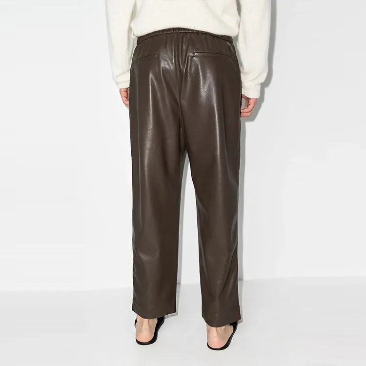NANUSHKA Leather Pants Men Brown-2