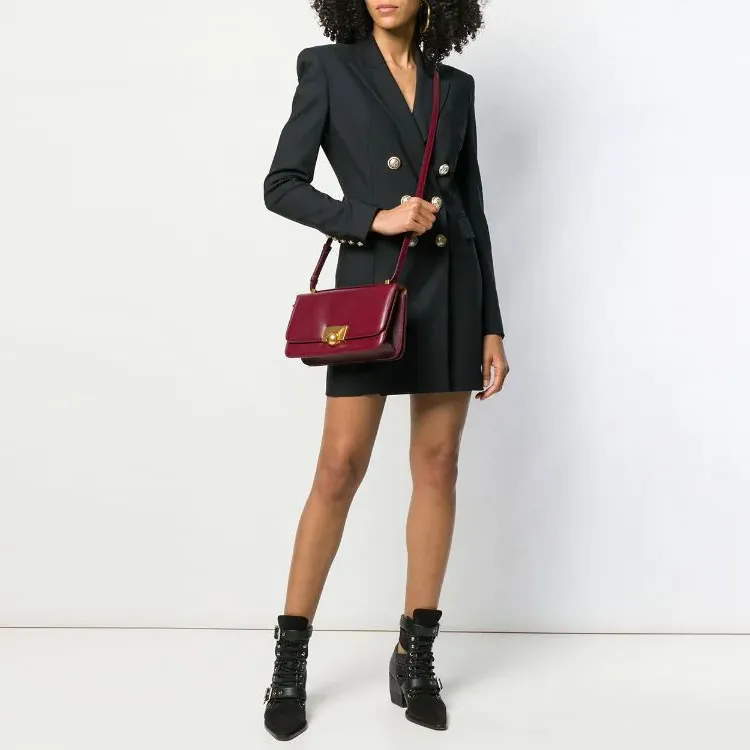 BALMAIN Long Sleeved Dresses Women's Black-1