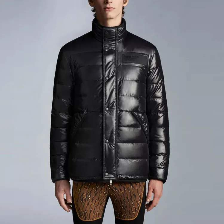 MONCLER GENIUS FW21 Animal Print Solid Color Letter Stand Collar Down Jacket Men's Tiger Pattern-2