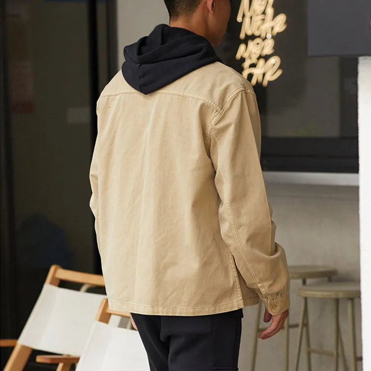 Converse WOVEN ZIPPER Jackets Unisex Khaki-3