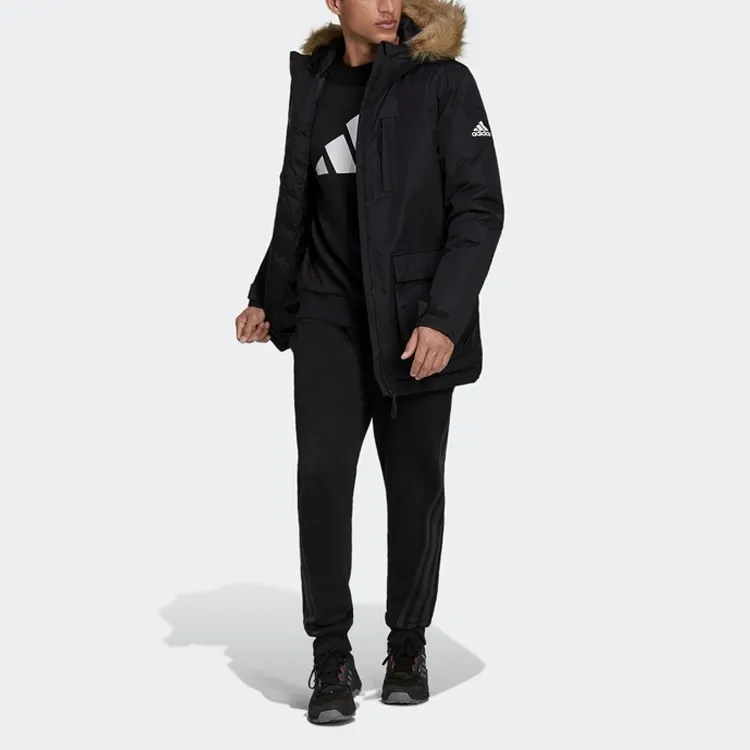 Adidas Parka Coats Men Black-5