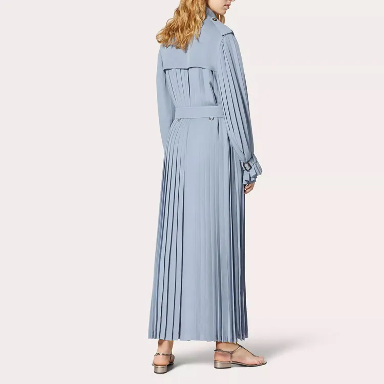 Valentino Trench Coats Women's Blue-2