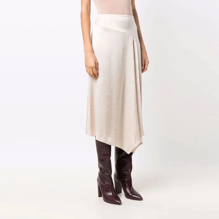 THEORY Crushed Asymmetrical Draped Midi Skirt-2