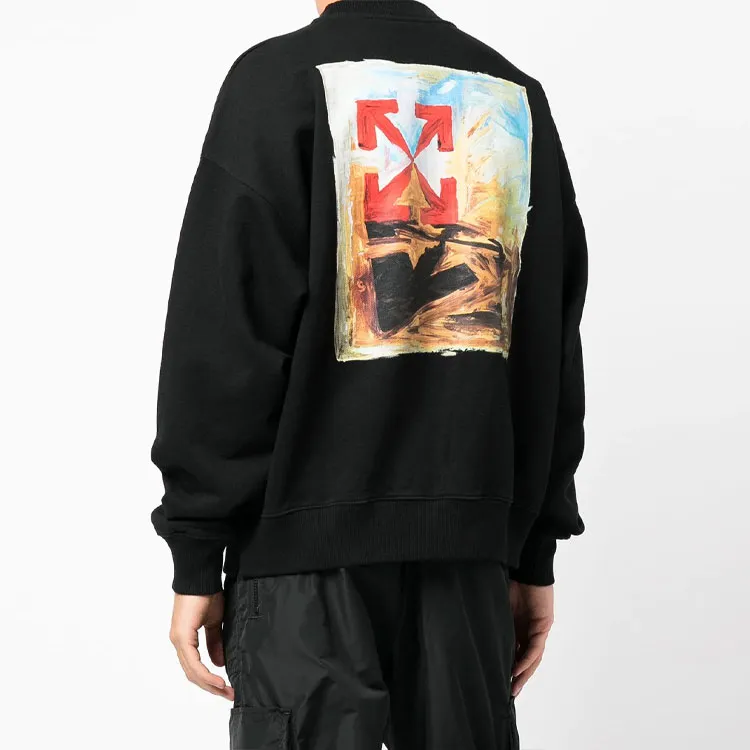 OFF WHITE Arrow On Canvas Print Sweatshirt-3