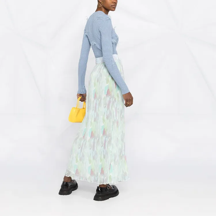 GANNI Casual Long Skirts Women's Green-2