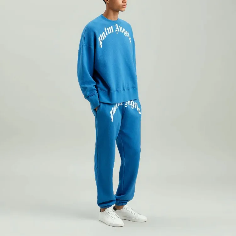 PALM ANGELS Knitted Sweatpants Men Blue-2