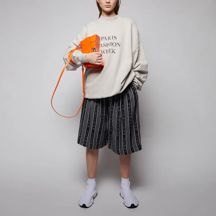 Balenciaga Paris Fashion Week Crewneck Sweater 'Cement Grey/Black'-2