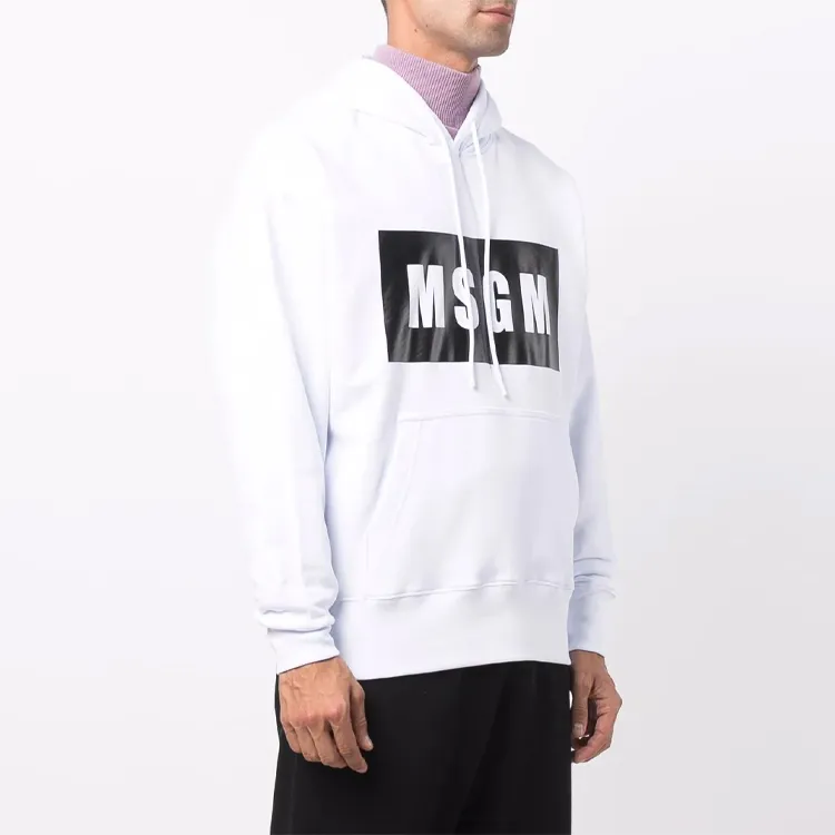 MSGM Logo Printed Drawstring Hoodie-3