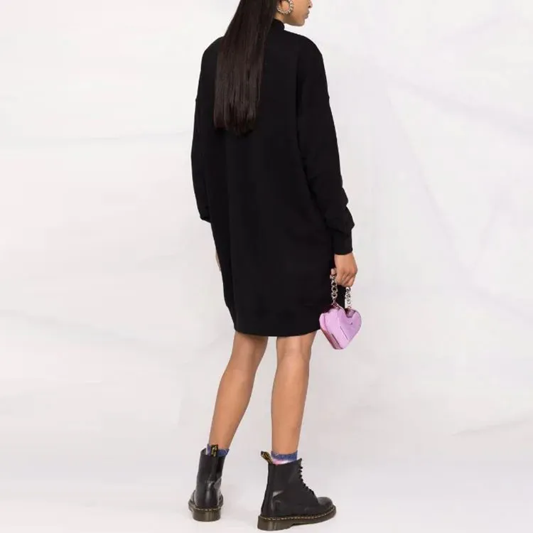 MSGM Logo Printed Mock Neck Sweatshirt Dress-2
