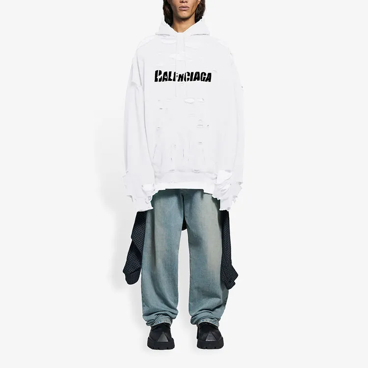 Balenciaga Caps Destroyed Oversize Fit Hoodie-2