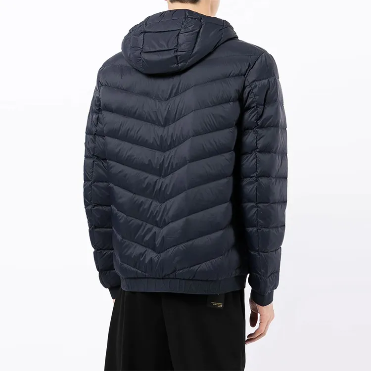 ARMANI EXCHANGE Zipped Hooded Drawstring Down Jacket-4