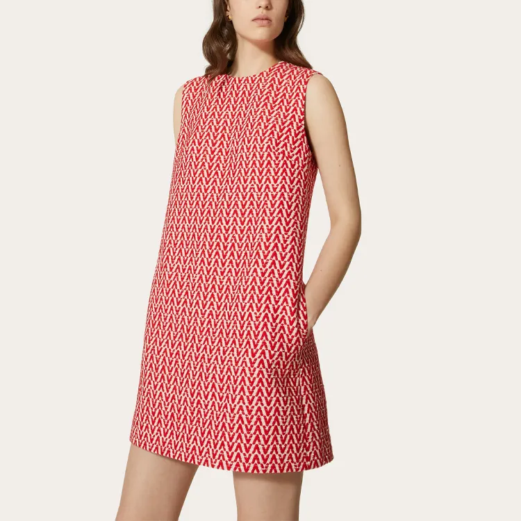 Valentino Sleeveless Dresses Women's Red-4