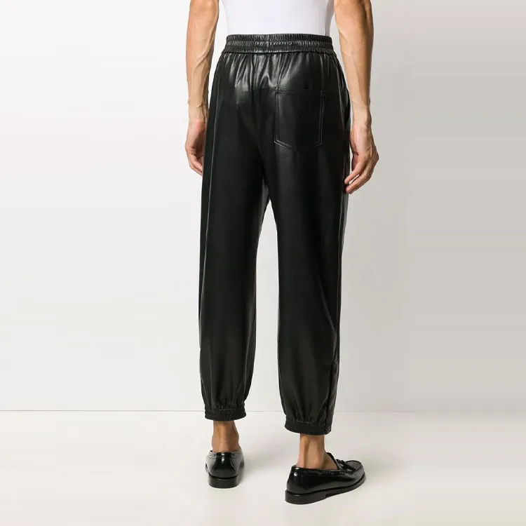 NANUSHKA Leather Pants Men Black-1