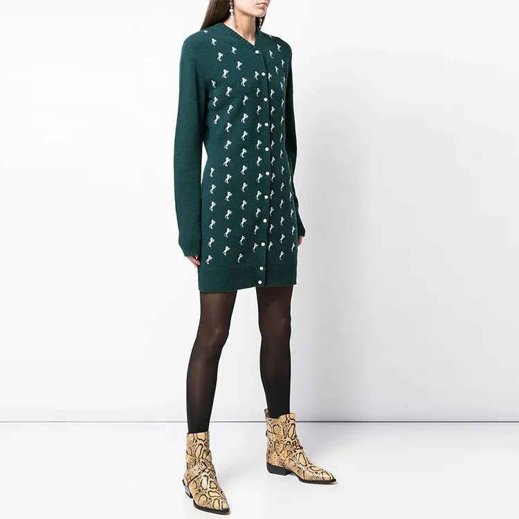 Chloé Long Sleeved Dresses Women's Green-2