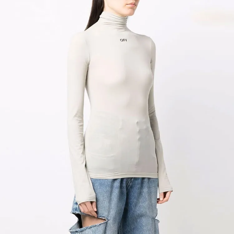 OFF WHITE Long Sleeve Second Skin Turtleneck Light Grey-3