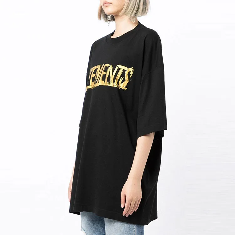 Vetements World Tour T-Shirt 'Black/Gold'-2