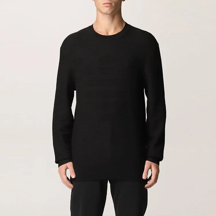 EMPORIO ARMANI Sweater In Virgin Wool Jacquard With Raised Zigzag Motif-1