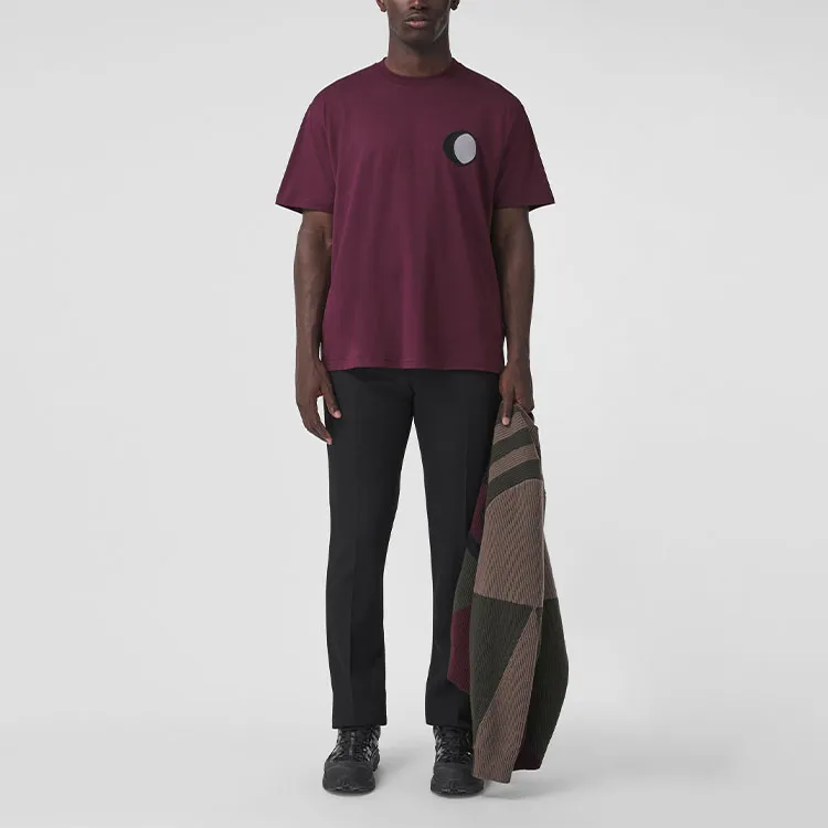 Burberry T-Shirts Men Burgundy Red-1