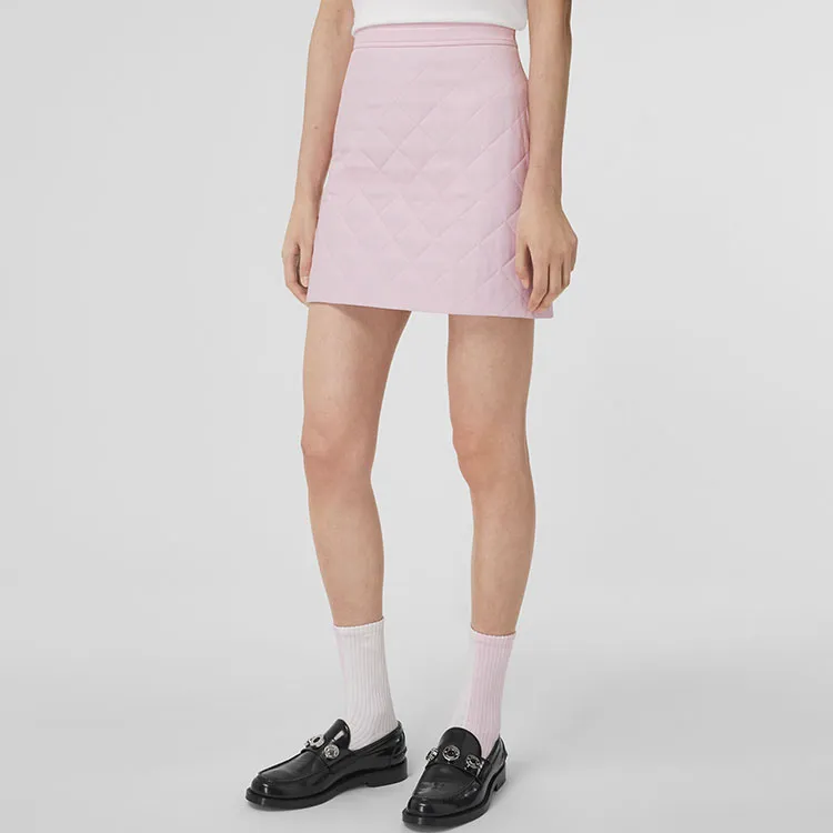 Burberry Diamond Quilted Mini Skirt 'Pale Candy Pink'-3