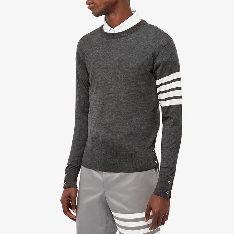 THOM BROWNE 4 Bar Crewneck Pullover-3