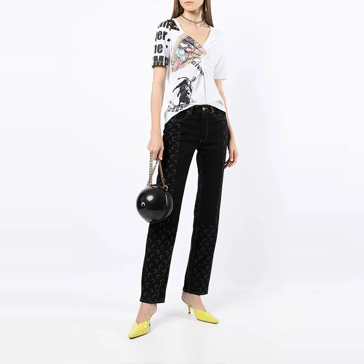 Marine Serre T-Shirts Women's White-1