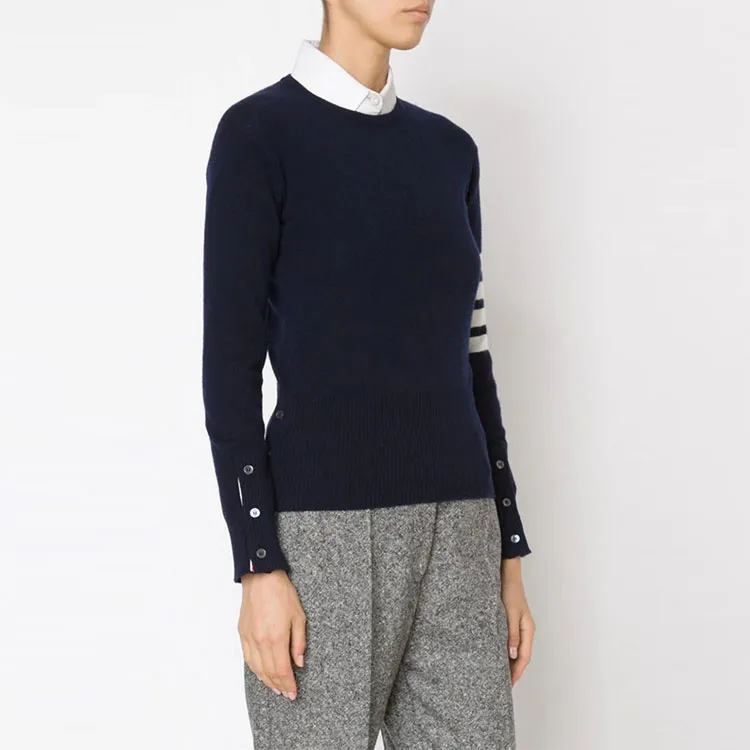 THOM BROWNE 4 Bar Crewneck Jumper-4