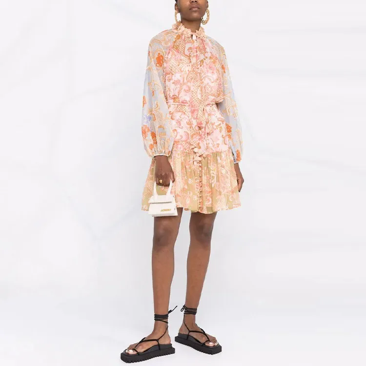 Zimmermann Long Sleeved Dress Women's Multicolor-2