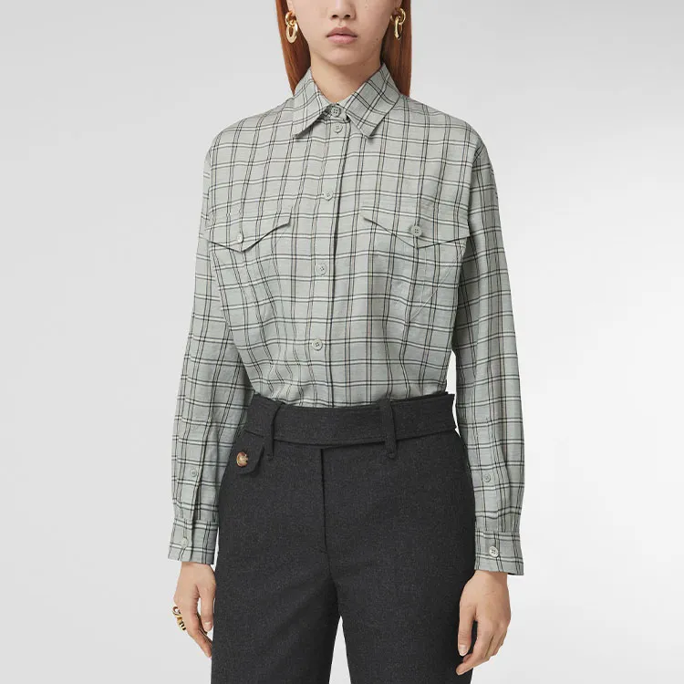 Burberry Shirt Women's Medium Heather Gray-2