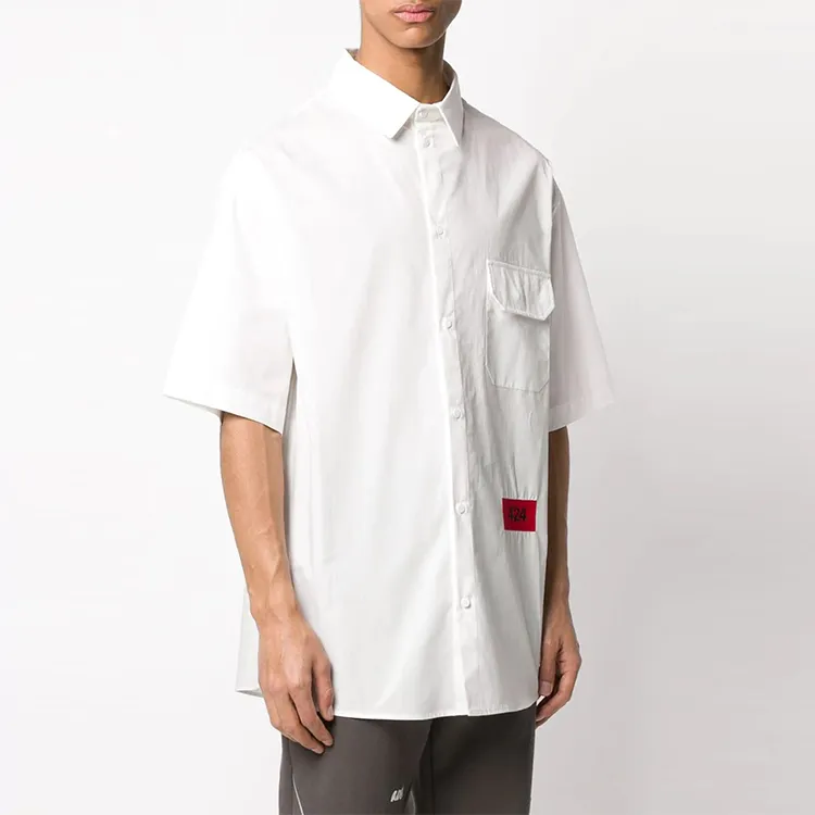 424 Short Sleeve Logo Patch Button Down-2