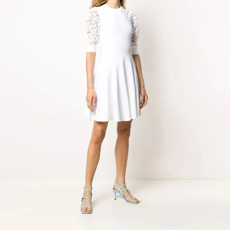 Valentino Short-Sleeved Dresses Women's White-3