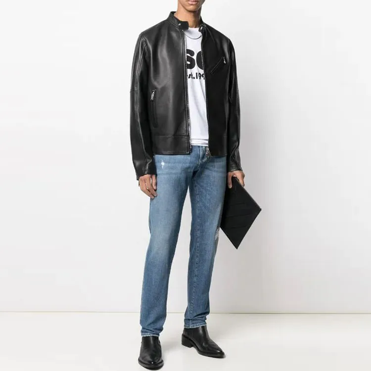 DSQUARED 2 Leather Jackets Men Black-1