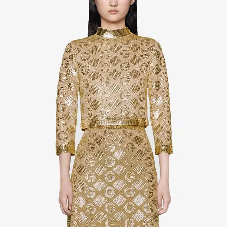 GUCCI FW21 Crop Top Women's Gold-2