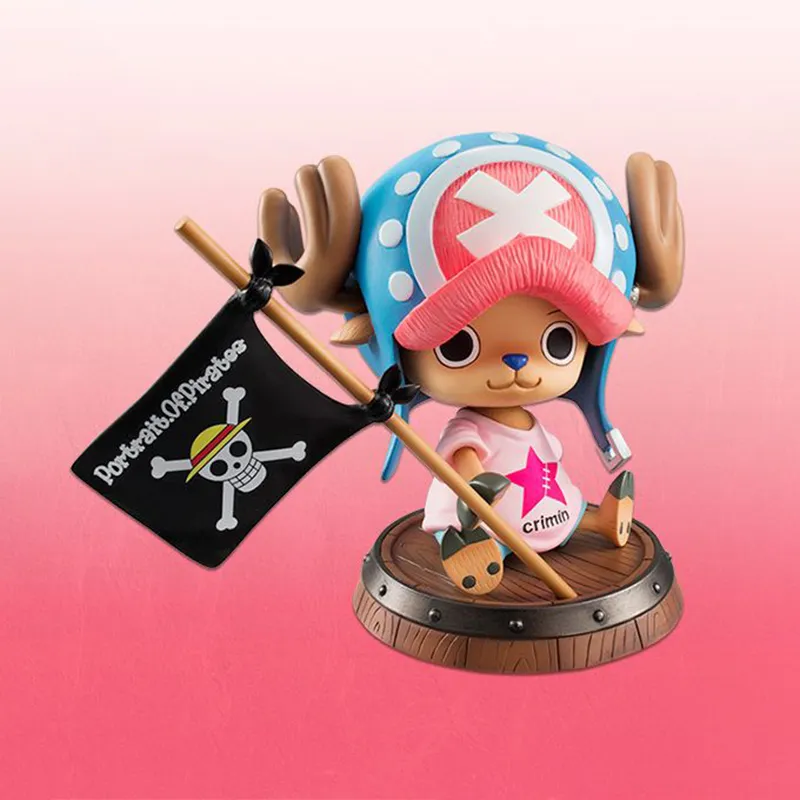 MegaHouse Tony Chopper Pop Sa Excellent Model One Piece Tony Chopper Criminal Ver. Pink Scale Figures 9cm-2