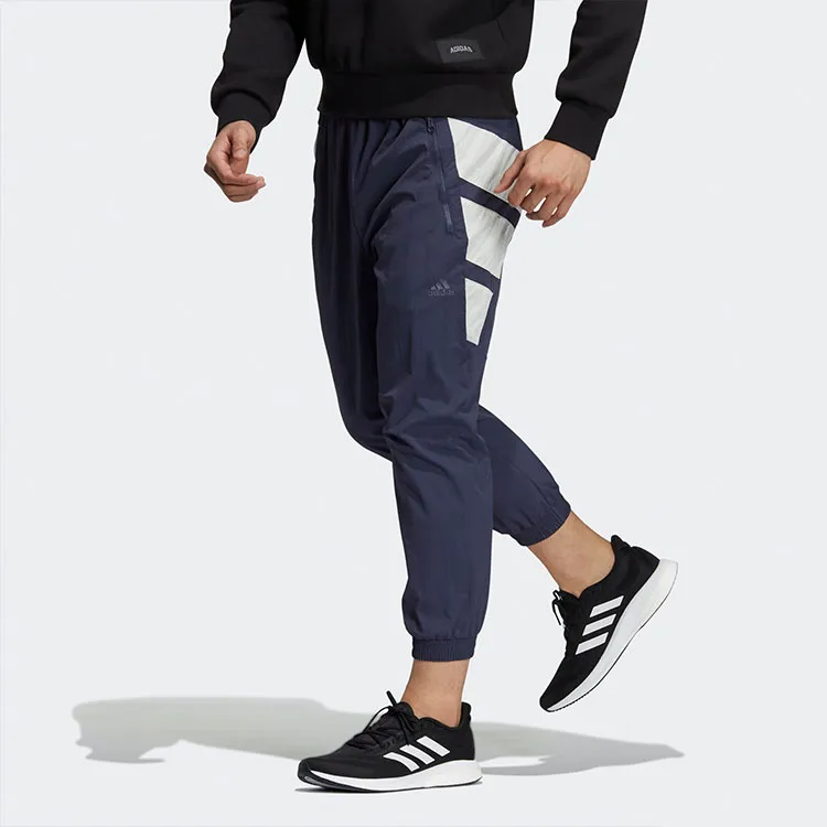 Adidas Knitted Sports Pants Men's Dark Gray Navy Blue-3